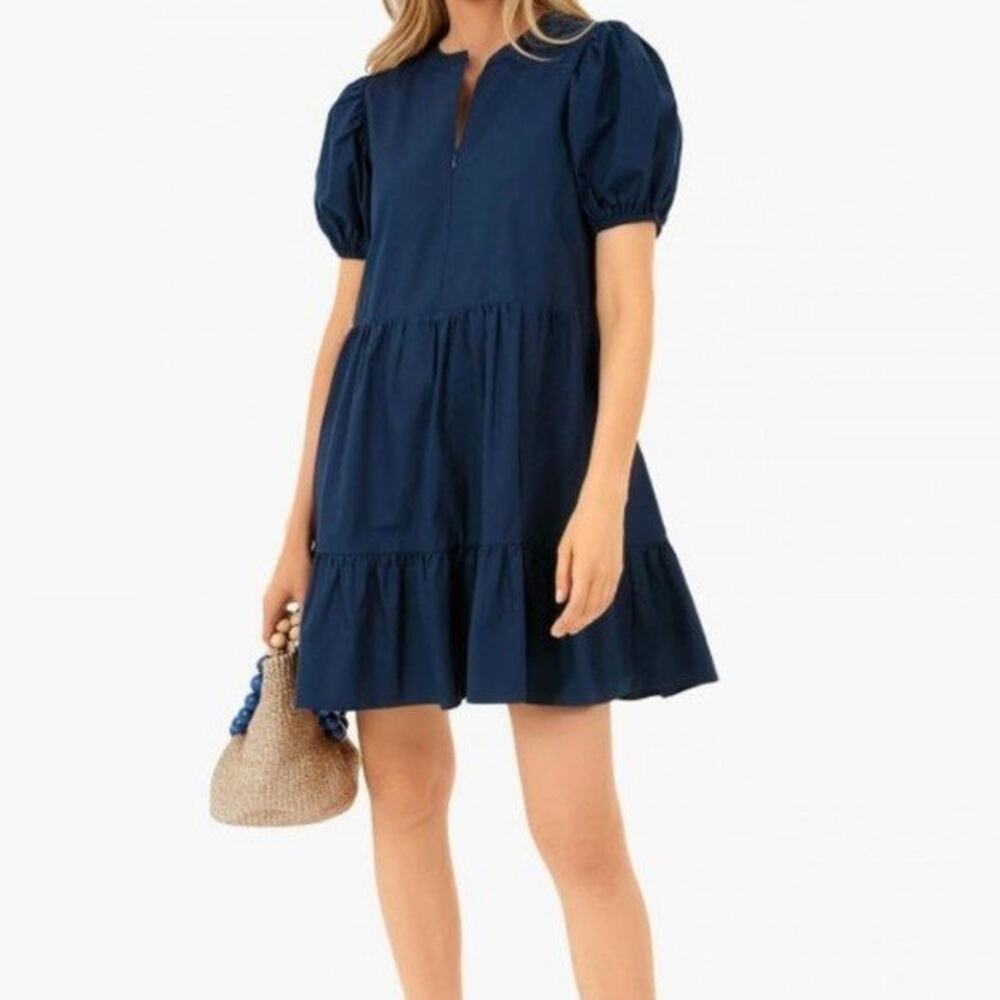 Tuckernuck Hyacinth House Ellie Navy Cotton Blend Mini Dress Medium